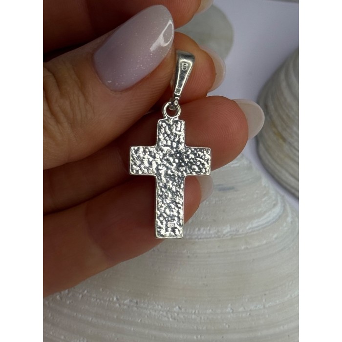 925 Sterling Silver Amber Cross Pendant Length 1.50 inch