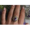 925 Sterling Silver Purple Tourmaline Ring Size 8