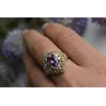 925 Sterling Silver Purple Tourmaline Ring Size 8