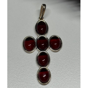 925 Sterling Silver Agate Cross