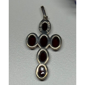 925 Sterling Silver Agate Cross
