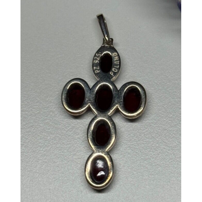 925 Sterling Silver Agate Cross