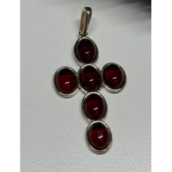 925 Sterling Silver Agate Cross