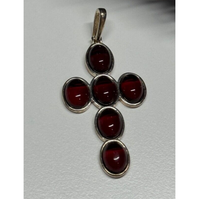 925 Sterling Silver Agate Cross