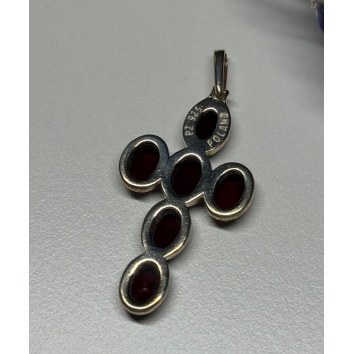 925 Sterling Silver Agate Cross