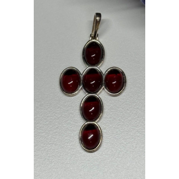 925 Sterling Silver Agate Cross