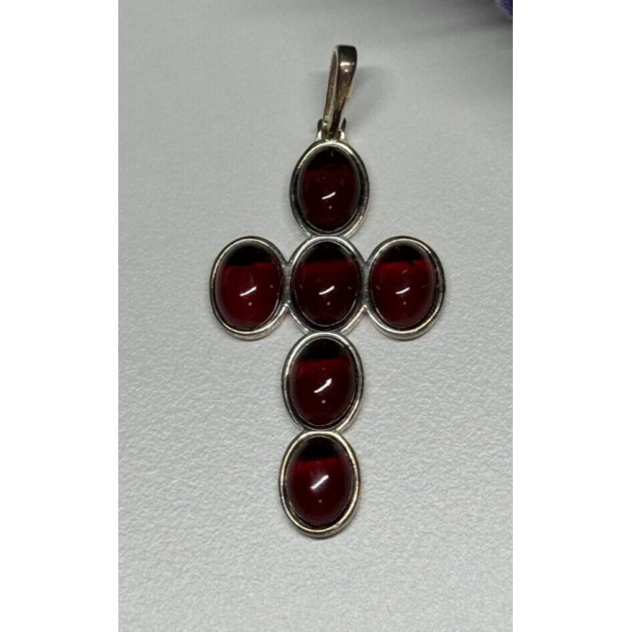 925 Sterling Silver Agate Cross