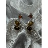 925 Sterling Silver Amber Earrings Length 2 Inch