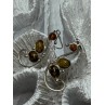 925 Sterling Silver Amber Earrings Length 2 Inch