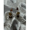 925 Sterling Silver Amber Earrings Length 2 Inch