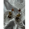 925 Sterling Silver Amber Earrings Length 2 Inch