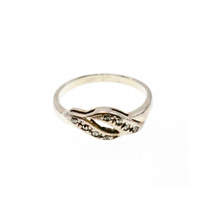 925 Sterling Silver Marcasites Ring Size 5.5