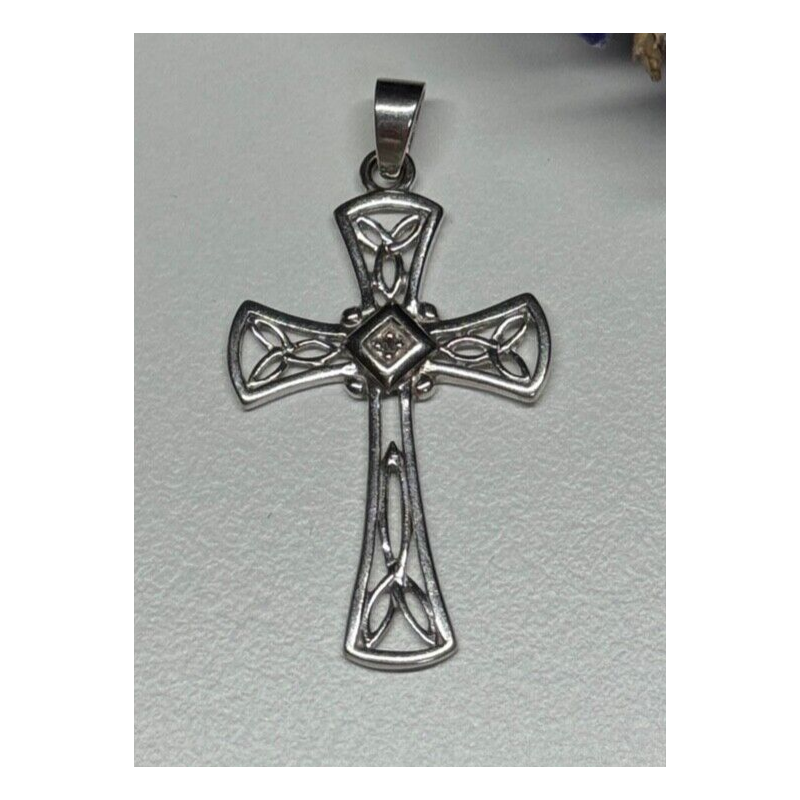 925 Sterling Silver Diamond Cross