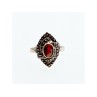 925 Sterling Silver Garnet & Marcasites Ring Size 7