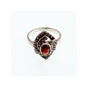 925 Sterling Silver Garnet & Marcasites Ring Size 7