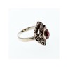 925 Sterling Silver Garnet & Marcasites Ring Size 7