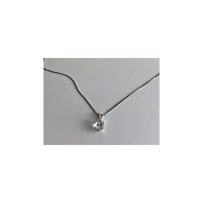 925 Sterling Silver White Tourmaline (Achroite) Chain with Pendant