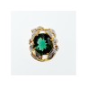 925 Sterling Silver Gold Plated Emerald & CZ Pendant