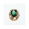 925 Sterling Silver Gold Plated Emerald & CZ Pendant