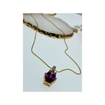 925 Sterling Silver Gold Plated Spinel Chain With Pendant