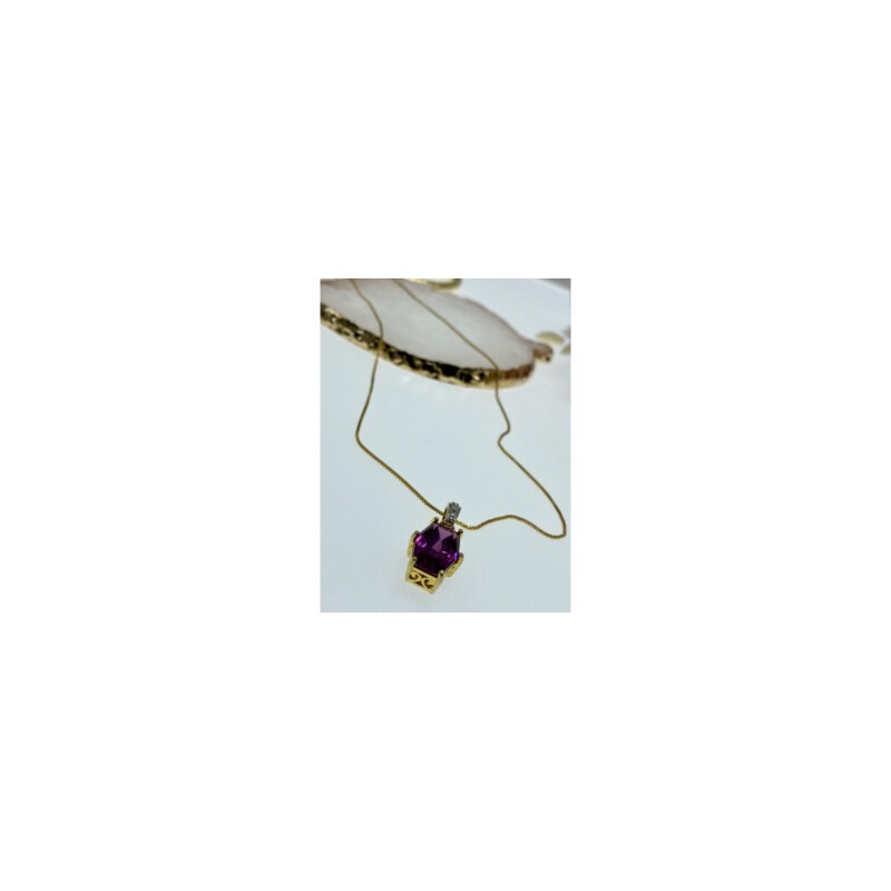925 Sterling Silver Gold Plated Spinel Chain With Pendant