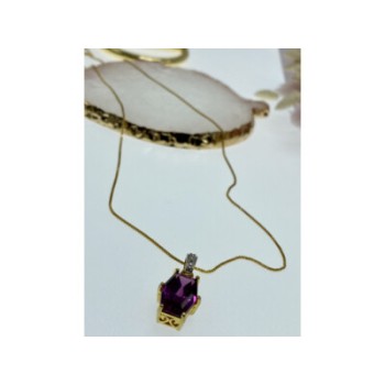 925 Sterling Silver Gold Plated Spinel Chain With Pendant