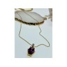 925 Sterling Silver Gold Plated Spinel Chain With Pendant