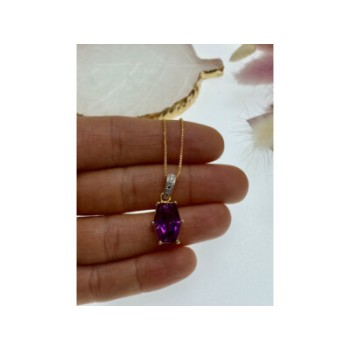 925 Sterling Silver Gold Plated Spinel Chain With Pendant