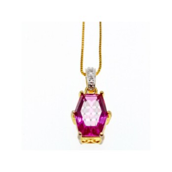 925 Sterling Silver Gold Plated Spinel Chain With Pendant