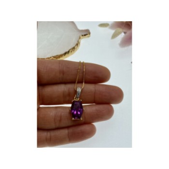 925 Sterling Silver Gold Plated Spinel Chain With Pendant