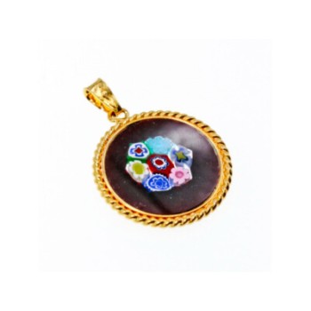 925 Sterling Silver Gold Plated Enamel Pendant