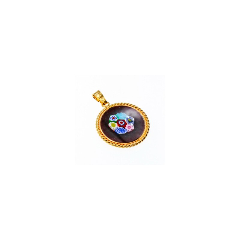 925 Sterling Silver Gold Plated Enamel Pendant