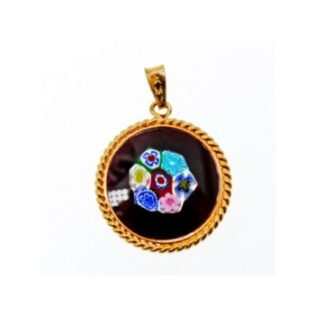 925 Sterling Silver Gold Plated Enamel Pendant