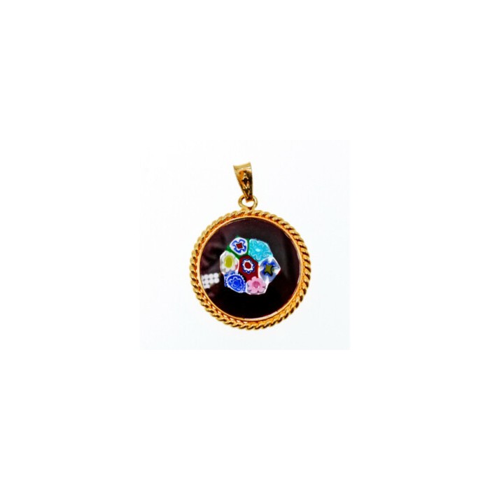 925 Sterling Silver Gold Plated Enamel Pendant