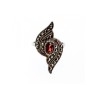 Vintage 925 Sterling Silver Garnet & Marcasites Ring Size 5.5