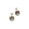 925 Sterling Silver Topaz & Marcasites Stud Earrings