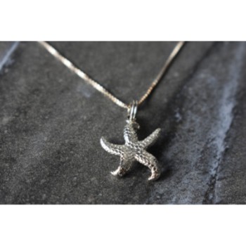 925 Sterling Silver Starfish Chain With Pendant Italy