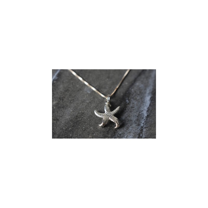 925 Sterling Silver Starfish Chain With Pendant Italy