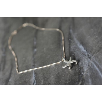 925 Sterling Silver Starfish Chain With Pendant Italy