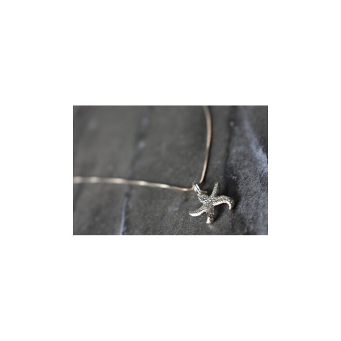 925 Sterling Silver Starfish Chain With Pendant Italy