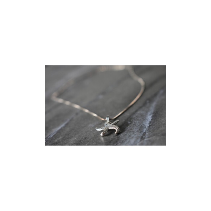 925 Sterling Silver Starfish Chain With Pendant Italy