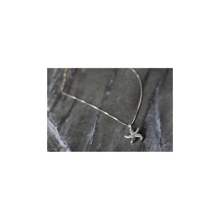 925 Sterling Silver Starfish Chain With Pendant Italy