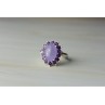 925 Sterling Silver Amethyst Quartz & Purple Tourmaline Ring Size 6.75