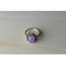 925 Sterling Silver Amethyst Quartz & Purple Tourmaline Ring Size 6.75