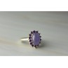 925 Sterling Silver Amethyst Quartz & Purple Tourmaline Ring Size 6.75
