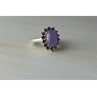 925 Sterling Silver Amethyst Quartz & Purple Tourmaline Ring Size 6.75