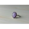 925 Sterling Silver Amethyst Quartz & Purple Tourmaline Ring Size 6.75