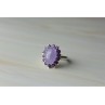 925 Sterling Silver Amethyst Quartz & Purple Tourmaline Ring Size 6.75