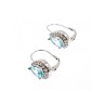 925 STERLING SILVER BLUE TOPAZ & CZ EARRINGS
