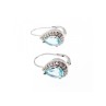 925 STERLING SILVER BLUE TOPAZ & CZ EARRINGS